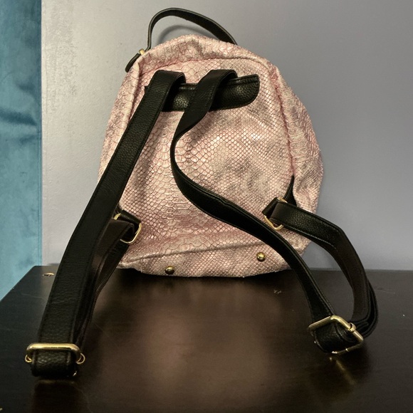 Metallic Pink and Rhinestone Studded Backpack - Picture 2 of 3